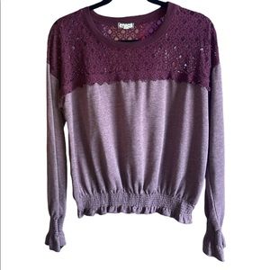 Purple lace top juniors shirt